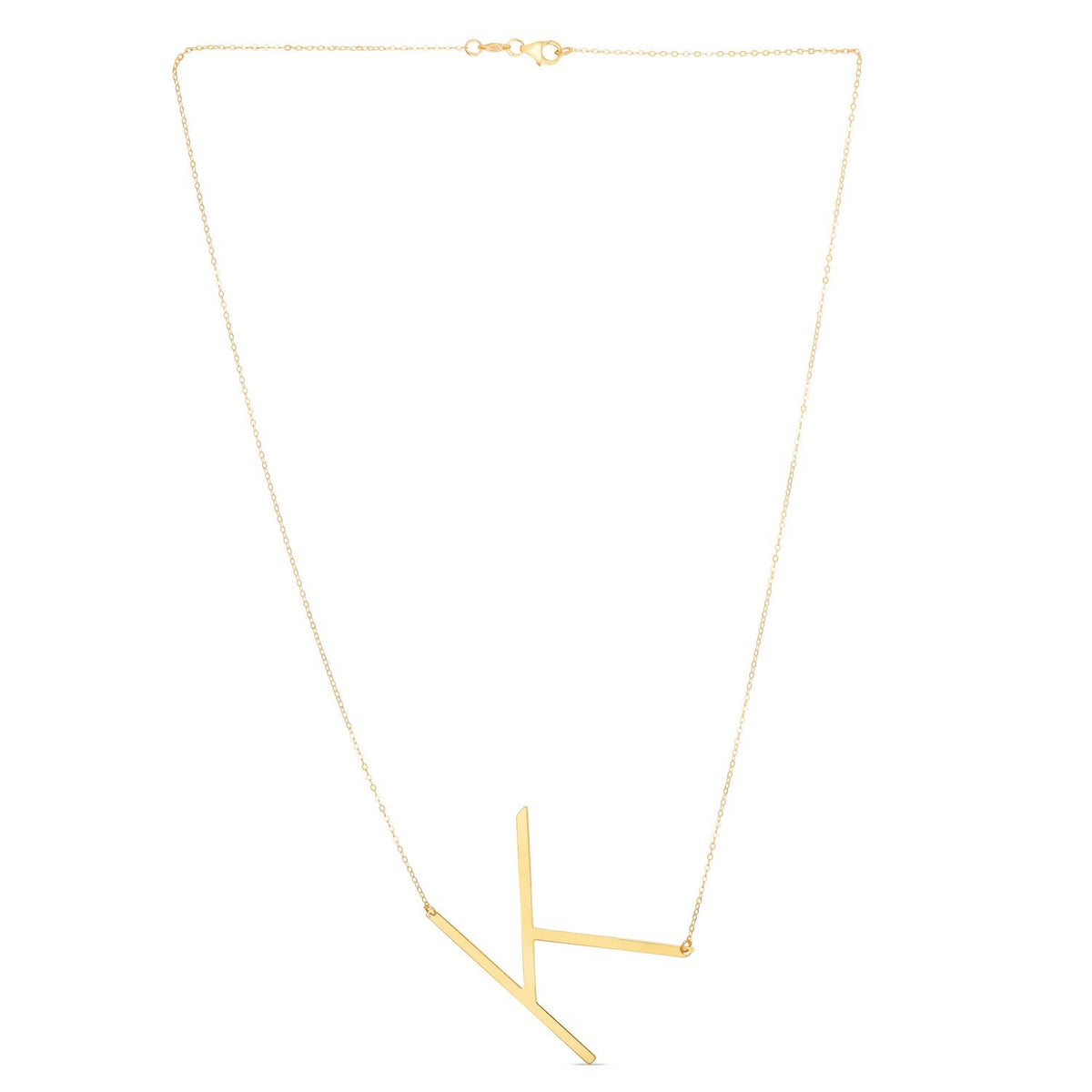 14K Yellow Gold Yours Truly Large Initial K Necklace