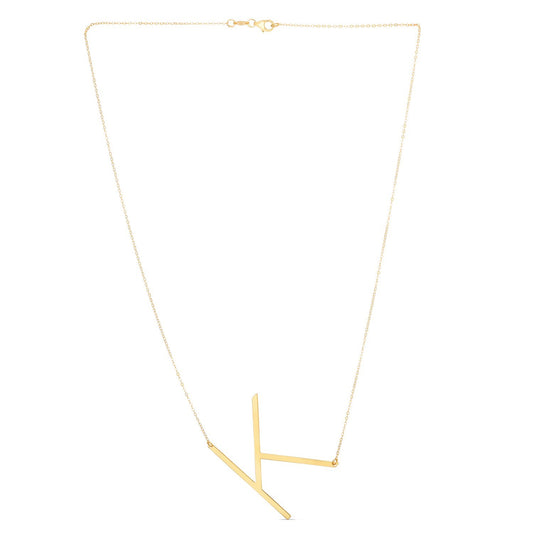14K Yellow Gold Yours Truly Large Initial K Necklace