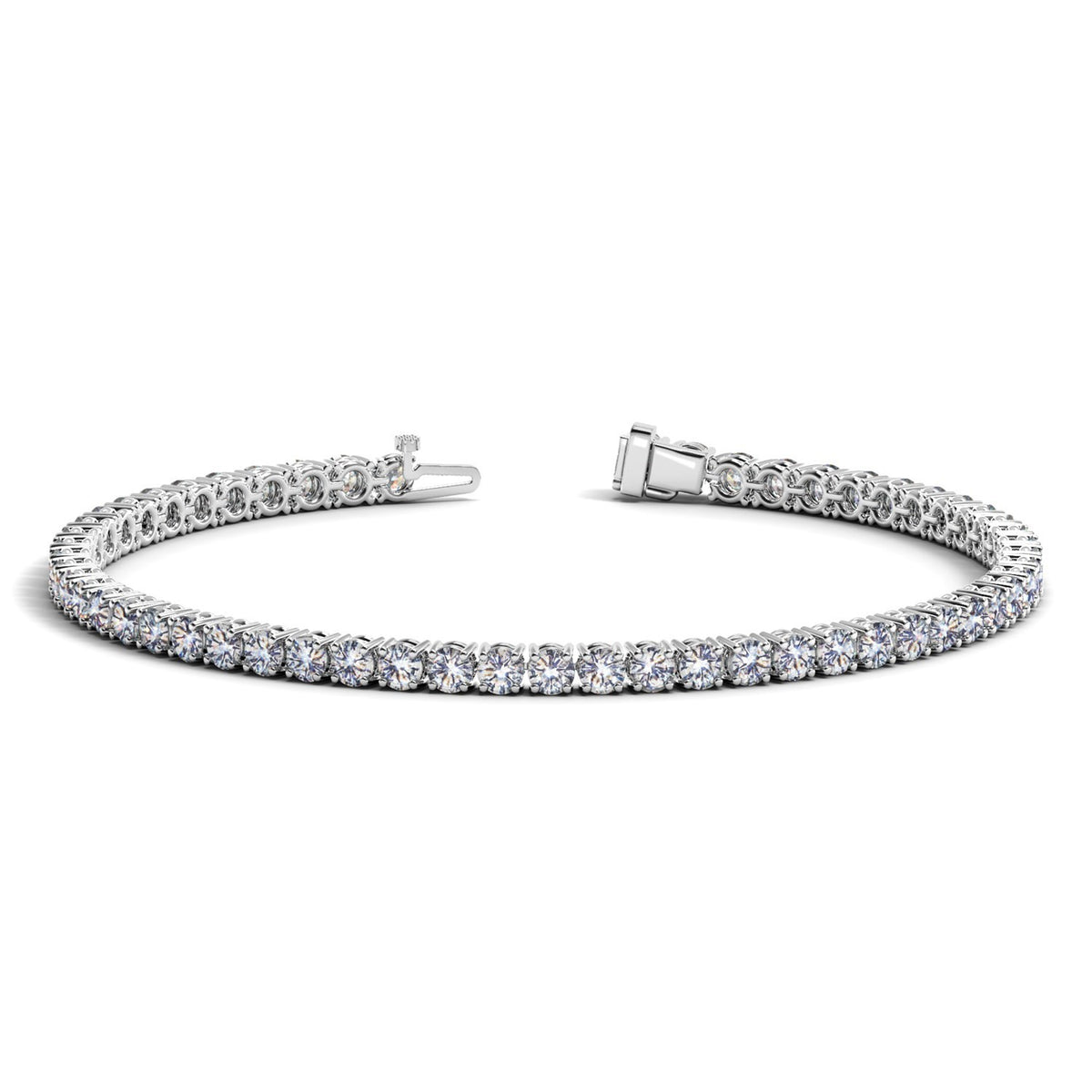 Lab Grown Round Diamond Tennis Bracelet in 14k White Gold (5 cctw F/G VS2/SI1)