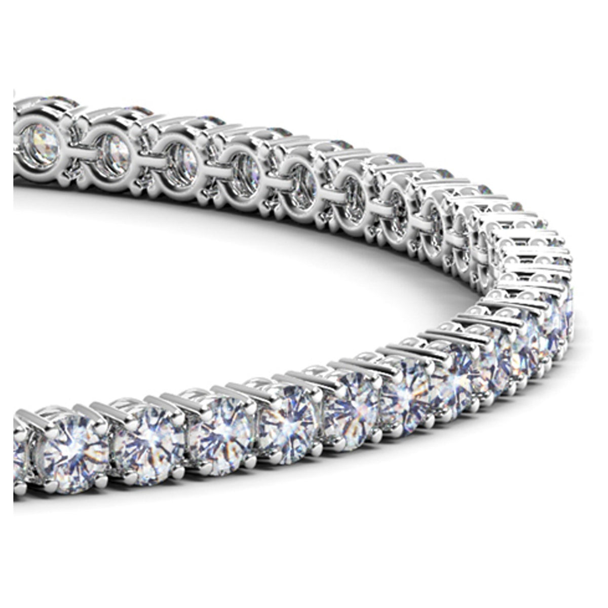 Lab Grown Round Diamond Tennis Bracelet in 14k White Gold (5 cctw F/G VS2/SI1)