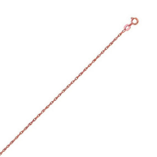14k Rose Gold Machine Rope Chain (0.95 mm)