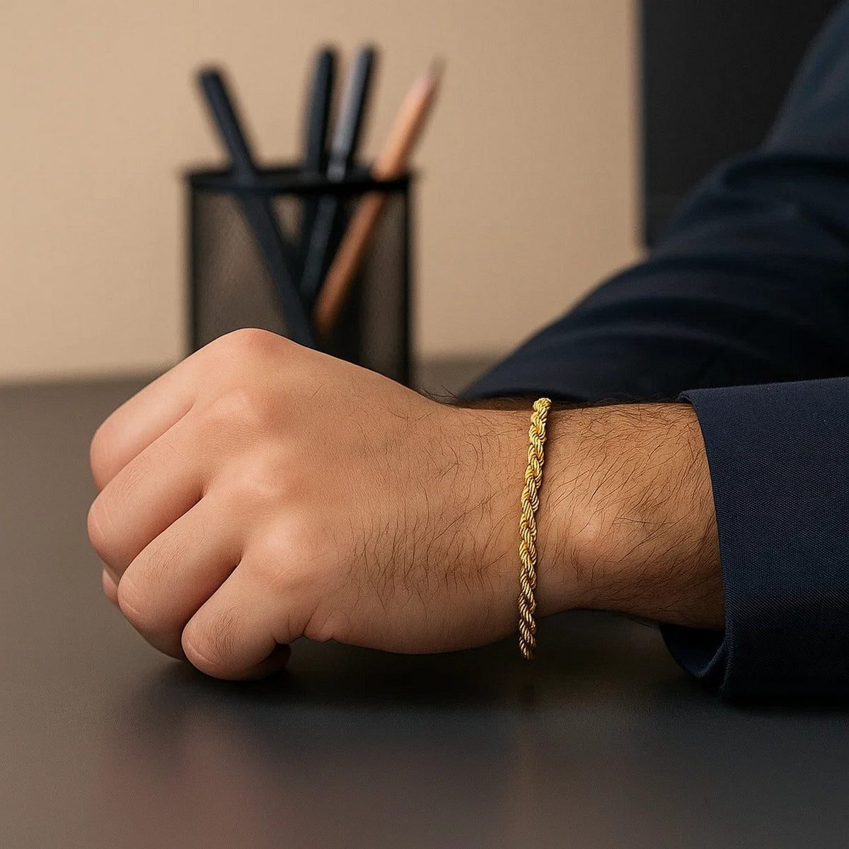 Lite Rope Chain Bracelet in 10k Yellow Gold  (4.00 mm)