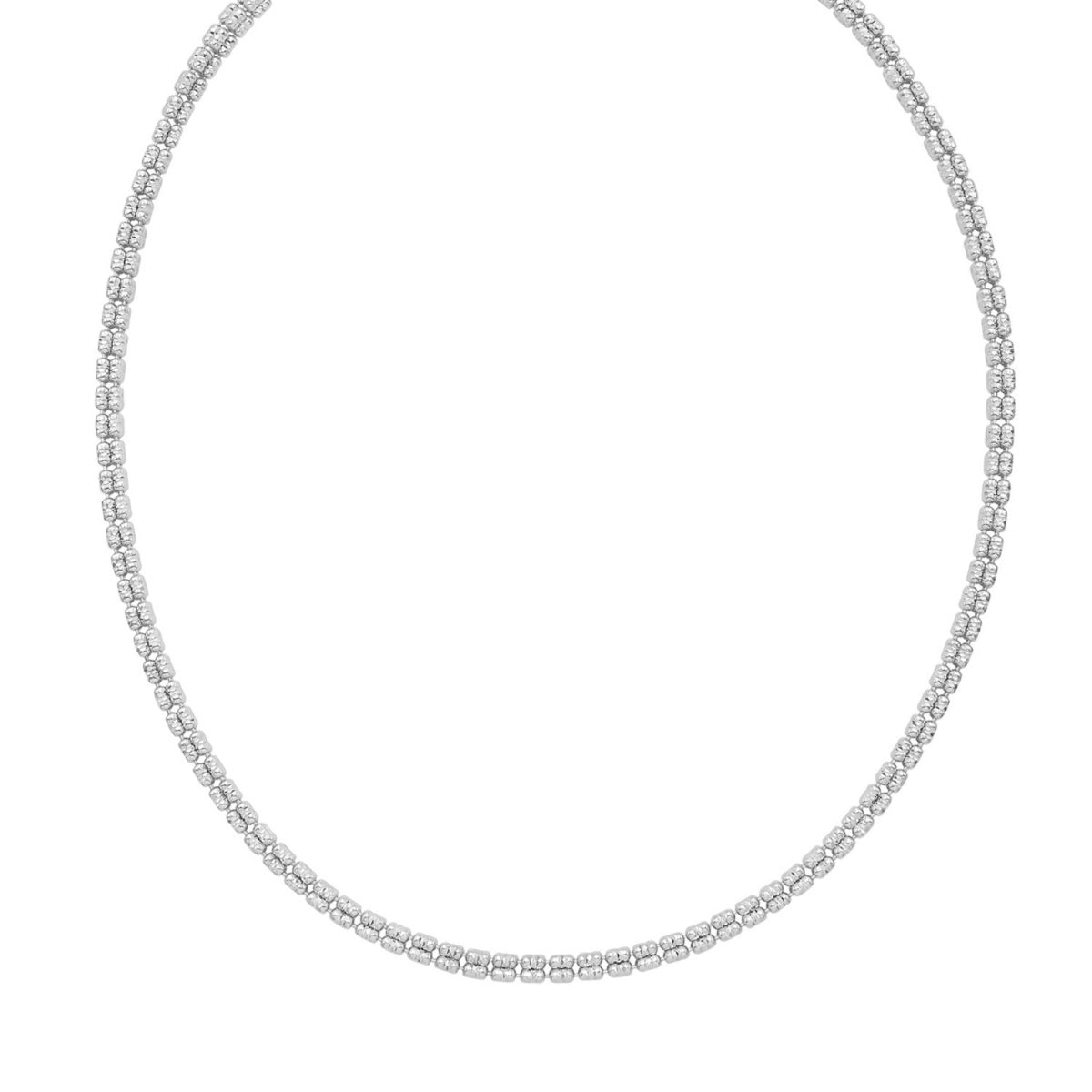 Sterling Silver Rhodium Plated Ice Barrel Chain (4.00 mm)