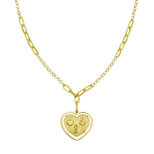 14K Yellow Gold Lucky Forever Heart Necklace