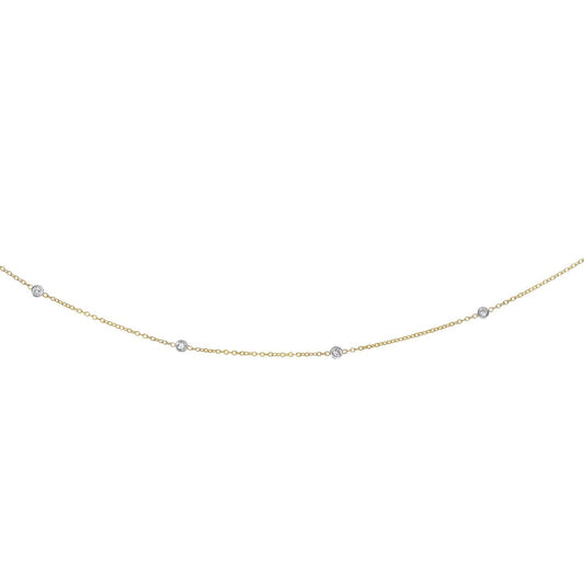 14K Yellow Gold Diamonds by the Yard Necklace