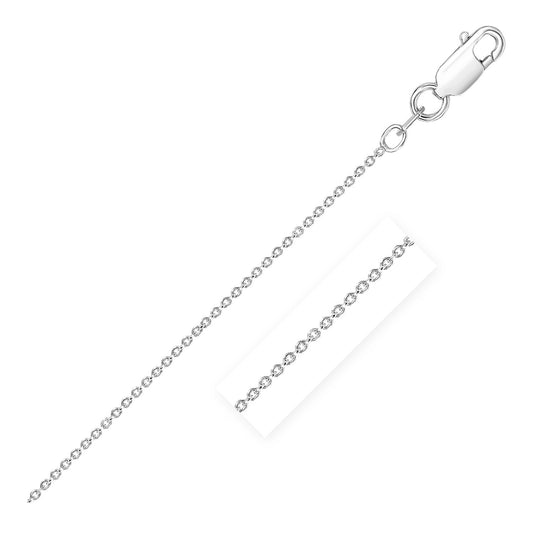 Sterling Silver Rhodium Plated Round Cable Chain (1.10 mm)