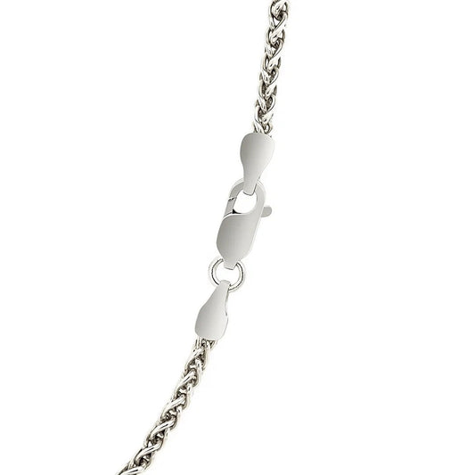 Sterling Silver Rhodium Plated Wheat Chain (2.60 mm)