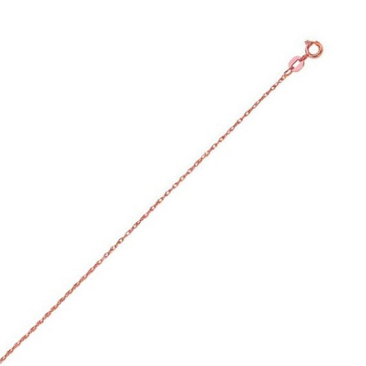 14k Rose Gold Machine Rope Chain (0.85 mm)