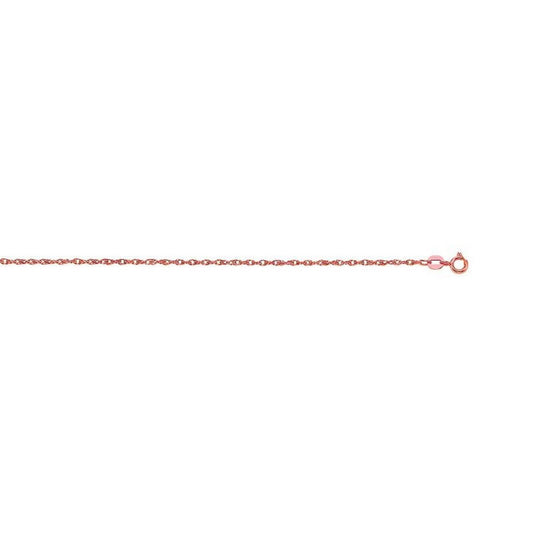 14k Rose Gold Machine Rope Chain (0.85 mm)