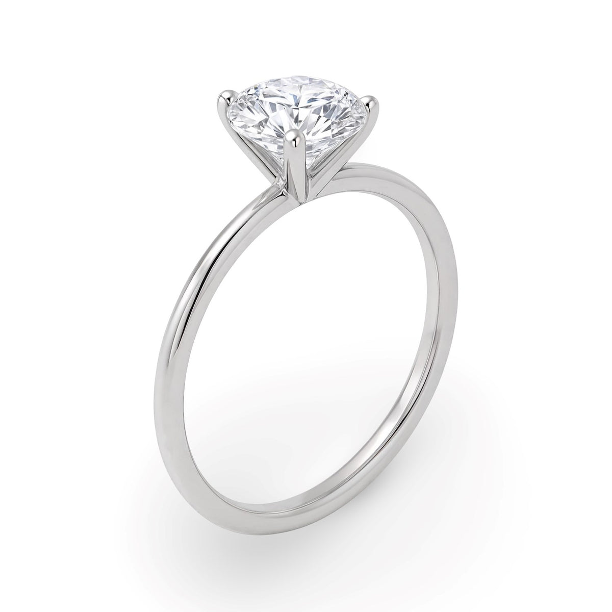 1 1/2 Carat Round Lab Grown IGI G/VS1 Diamond Solitaire Ring in 14K White Gold