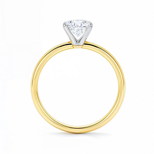 2 Carat Radiant Lab Grown IGI G/VS1 Diamond Solitaire Ring in 10K Yellow Gold