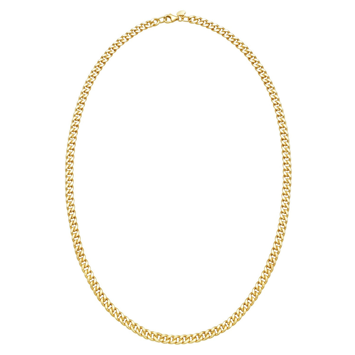 14K Yellow Gold Petite Faceted Cuban Link Chain Necklace (4.50 mm)