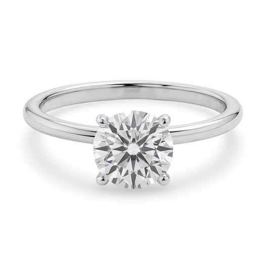 1 1/2 Carat Round Lab Grown IGI G/VS1 Diamond Solitaire Ring in Sterling Silver