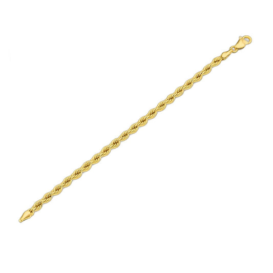 Silk Rope Chain Bracelet in 14k Yellow Gold  (4.30 mm)