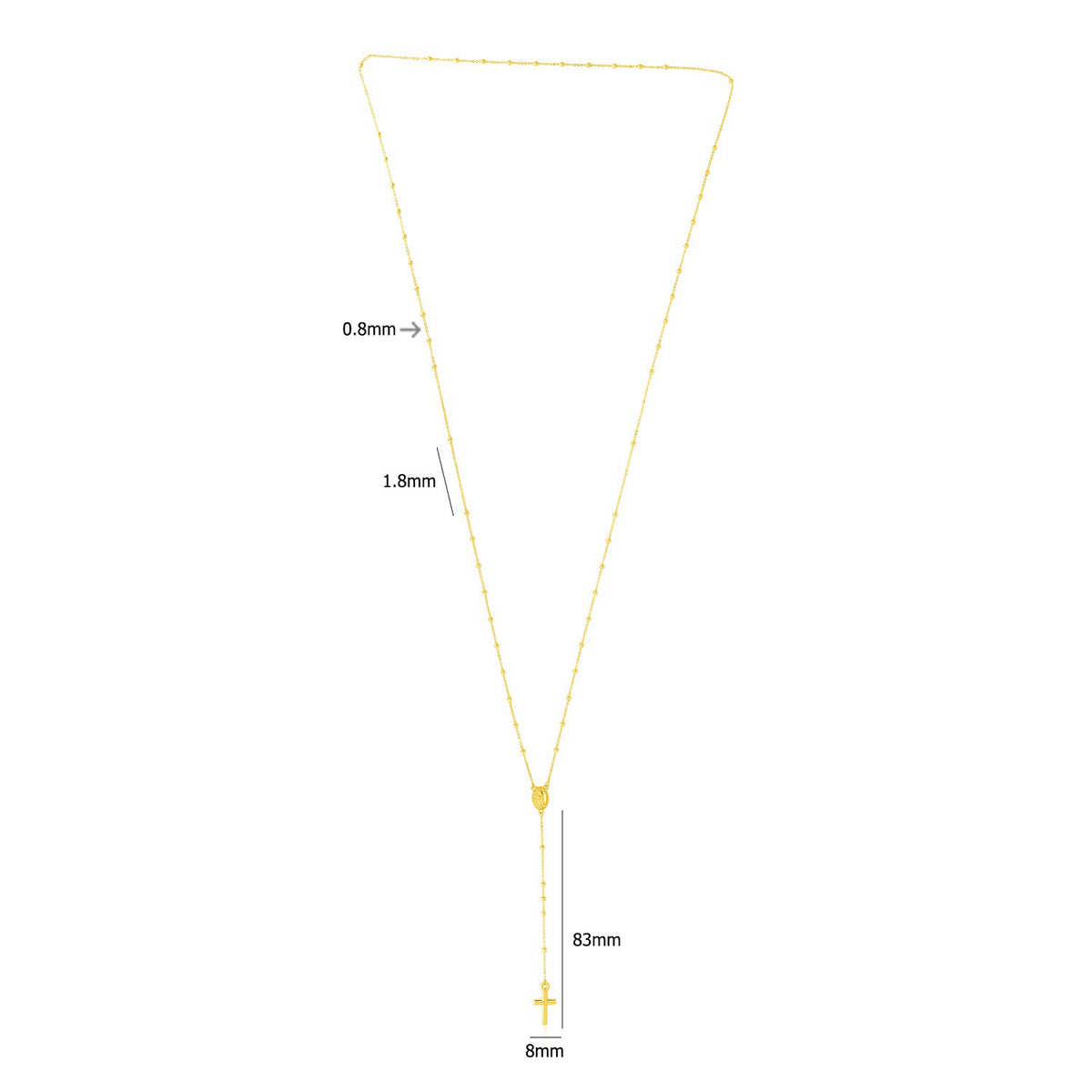 14k Yellow Gold Rosary Necklace