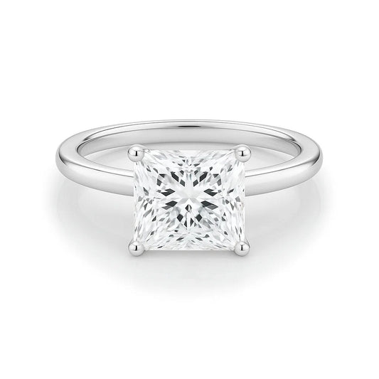 2 Carat Princess Lab Grown IGI G/VS1 Diamond Solitaire Ring in 14K White Gold