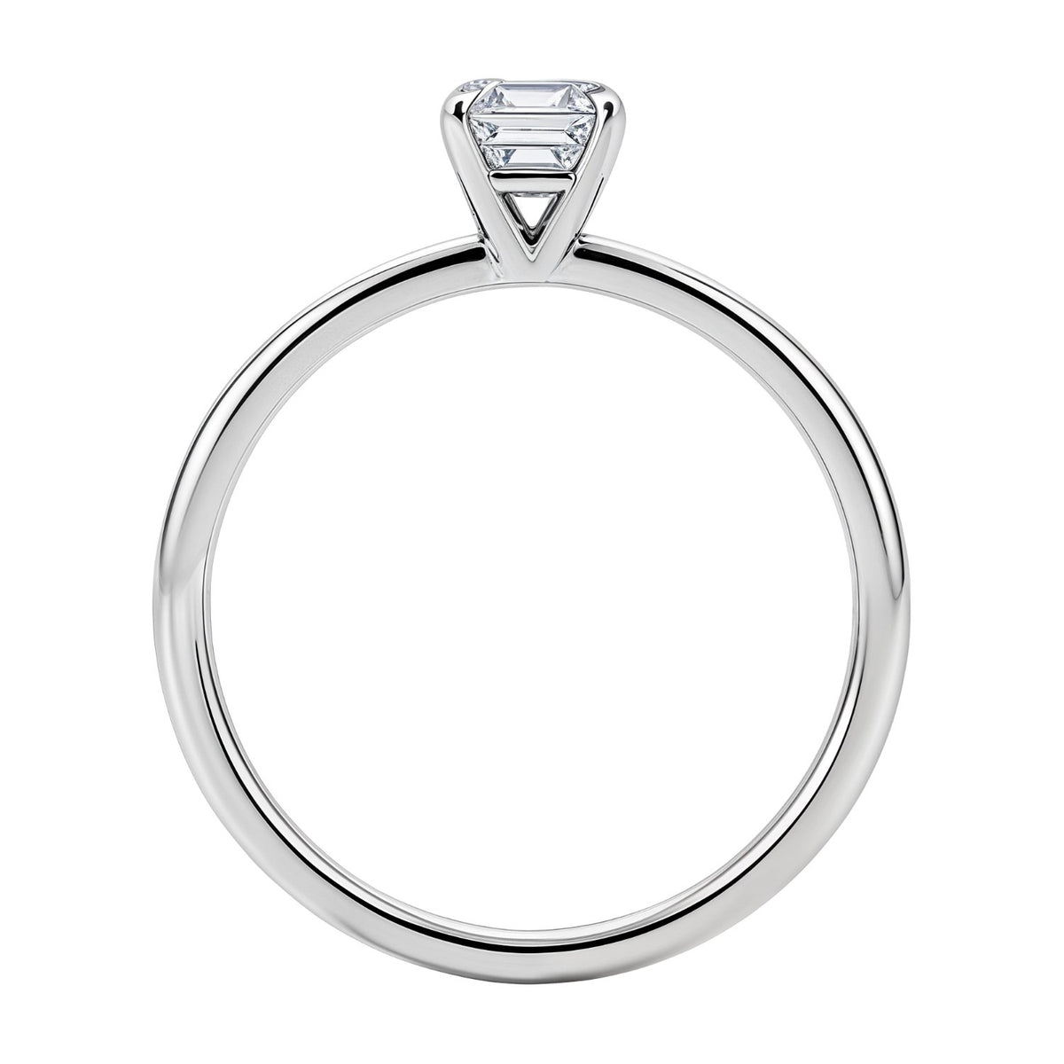 1 Carat Emerald Lab Grown IGI G/VS1 Diamond Solitaire Ring in 14K White Gold