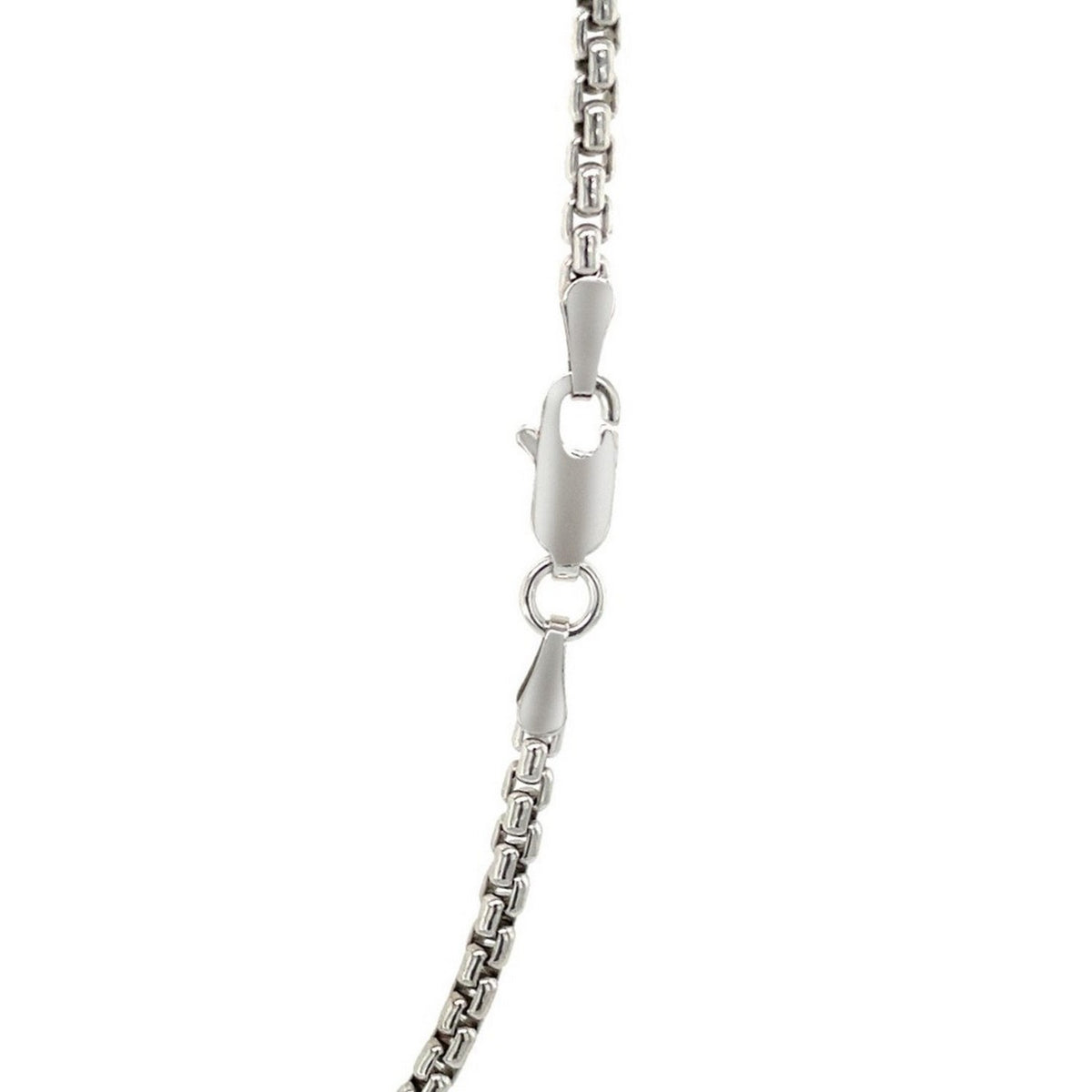 Sterling Silver Rhodium Plated Round Box Chain (1.30 mm)