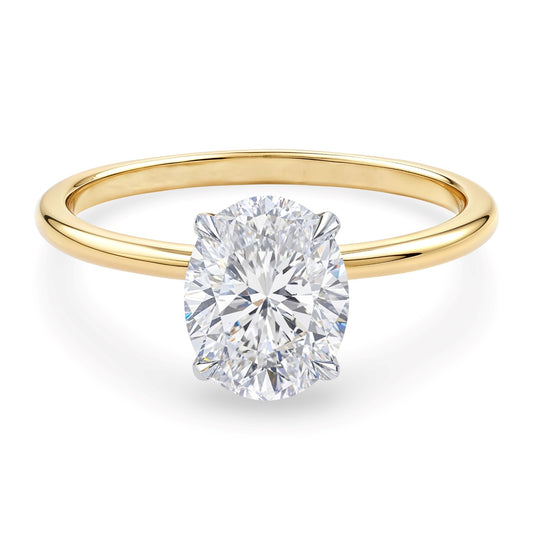 1 1/2 Carat Oval Lab Grown IGI G/VS1 Diamond Solitaire Ring in 14K Yellow Gold