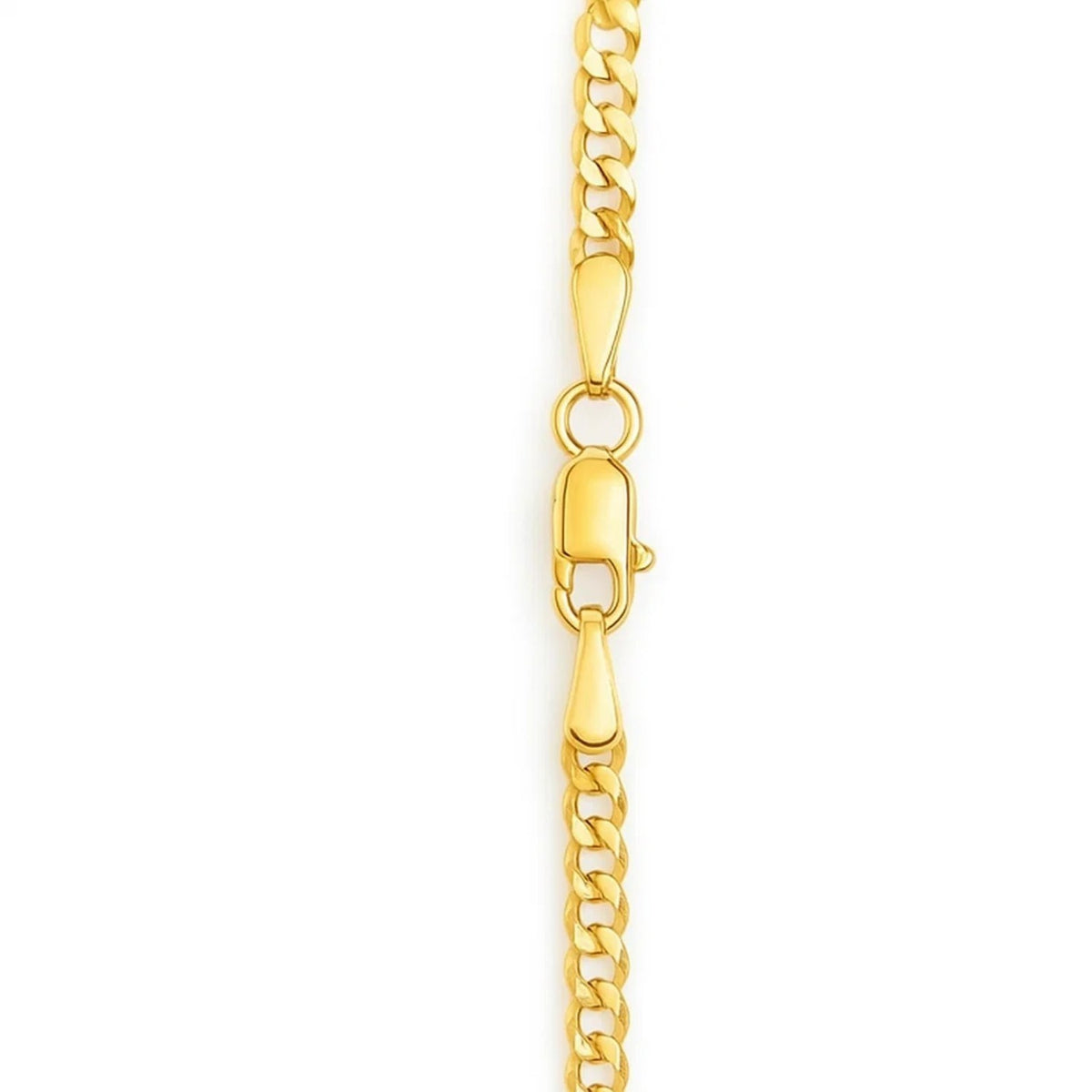 14K Yellow Gold Multi Gemstone Curb Chain Necklace