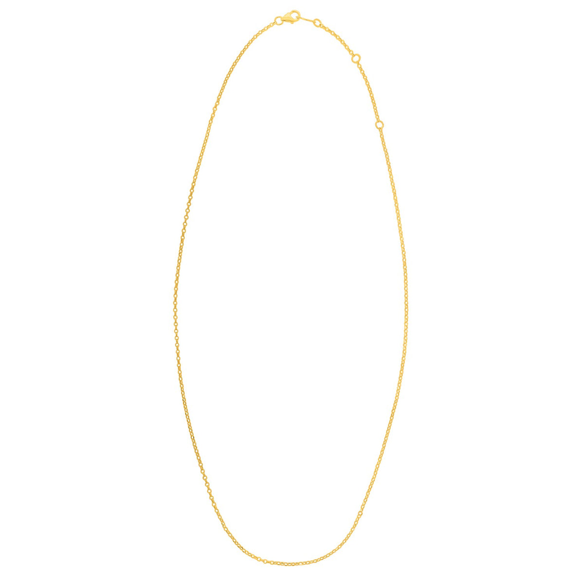 Double Extendable Cable Chain in 14k Yellow Gold (1.40 mm)