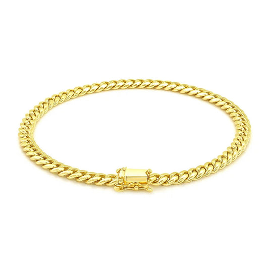 10k Yellow Gold Classic Miami Cuban Solid Bracelet (5.00 mm)