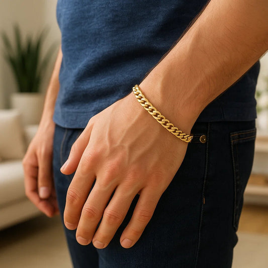 10k Yellow Gold Classic Miami Cuban Solid Bracelet (5.00 mm)