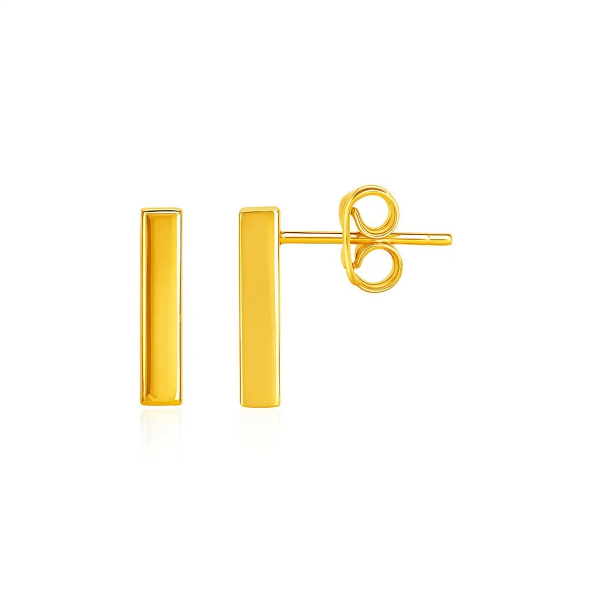 Bar Post Earrings in 14k Yellow Gold
