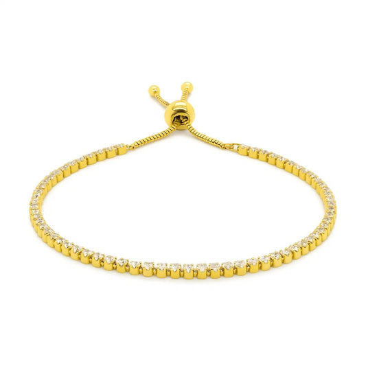 Adjustable Tennis Style Bracelet with Cubic Zirconia in Sterling Silver(5.10 mm)