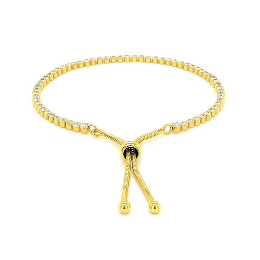 Adjustable Tennis Style Bracelet with Cubic Zirconia in Sterling Silver(5.10 mm)