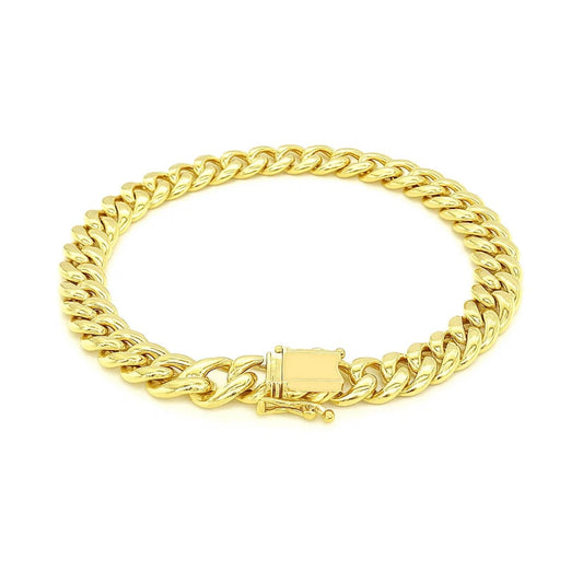 10k Yellow Gold Semi Solid Miami Cuban Bracelet (7.20 mm)