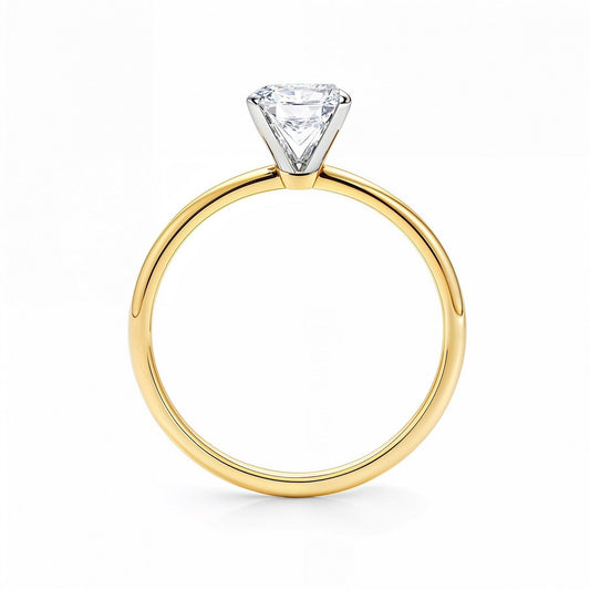 1.50Ct Radiant Lab Grown IGI G/VS1 Diamond Ring in 14K Yellow Gold