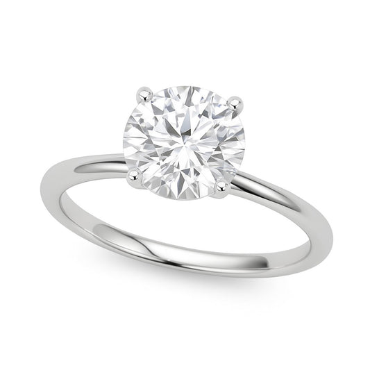 1 Carat Round Lab Grown IGI G/VS1 Diamond Solitaire Ring in 14K White Gold