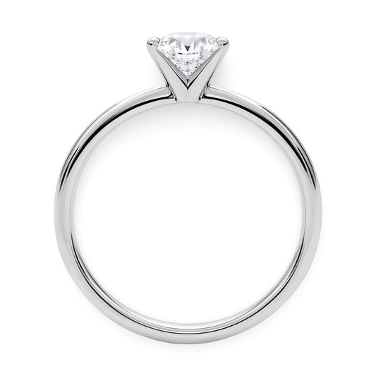 1 Carat Round Lab Grown IGI G/VS1 Diamond Solitaire Ring in 14K White Gold