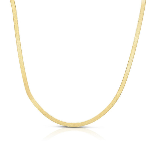 Sterling Silver Yellow Gold Plated Imperial Herringbone Chain (2.70 mm)