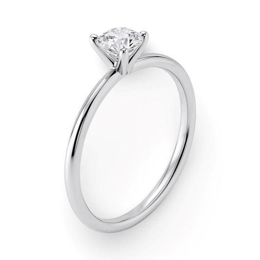 3/4 Carat Round Lab Grown IGI G/VS1 Diamond Solitaire Ring in 14K White Gold