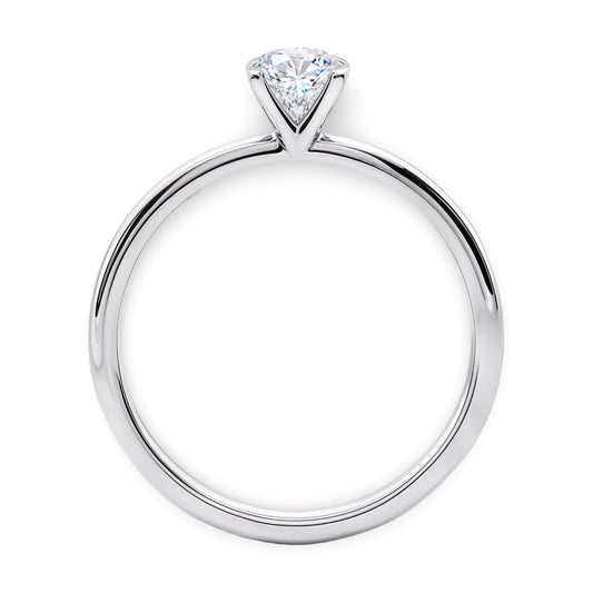 3/4 Carat Round Lab Grown IGI G/VS1 Diamond Solitaire Ring in 14K White Gold