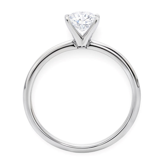 1 Carat Oval Lab Grown IGI G/VS1 Diamond Solitaire Ring in 14K White Gold