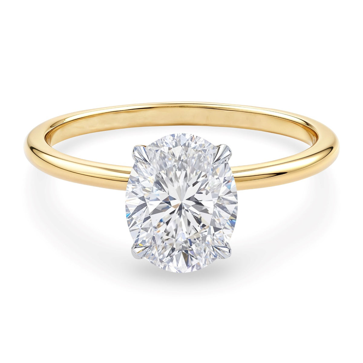 1 1/2 Carat Oval Lab Grown IGI G/VS1 Diamond Solitaire Ring in 10K Yellow Gold
