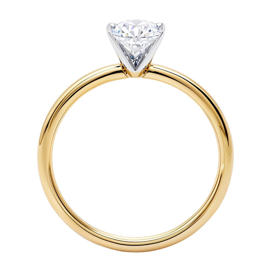 1 1/2 Carat Oval Lab Grown IGI G/VS1 Diamond Solitaire Ring in 10K Yellow Gold