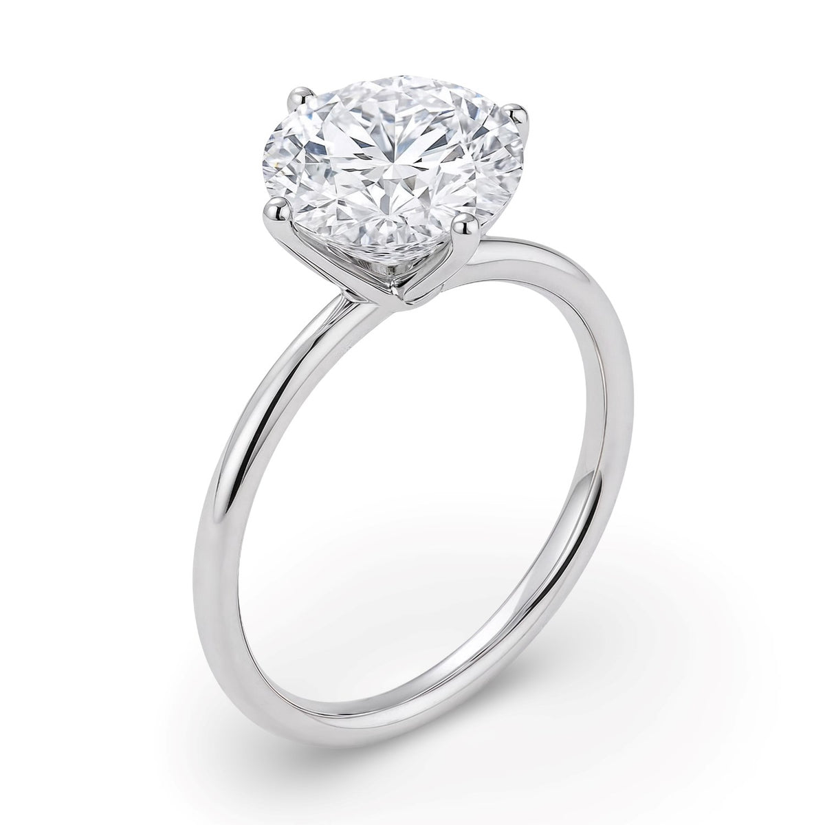 2 Carat Round Lab Grown IGI G/VS1 Diamond Solitaire Ring in Sterling Silver