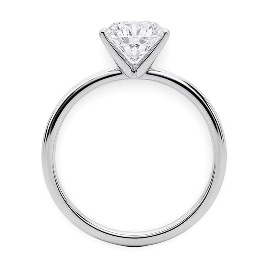 2 Carat Round Lab Grown IGI G/VS1 Diamond Solitaire Ring in Sterling Silver