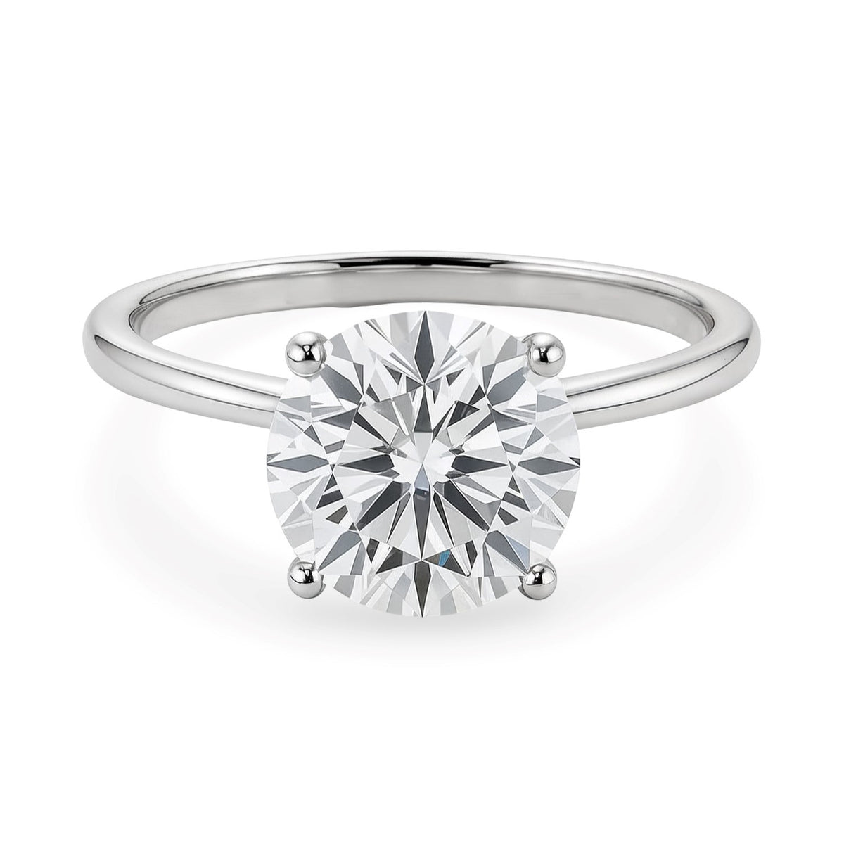 2 Carat Round Lab Grown IGI G/VS1 Diamond Solitaire Ring in 14K White Gold