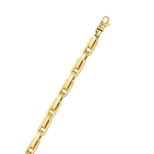 14K Yellow Gold Fancy Oval Box Link Bracelet