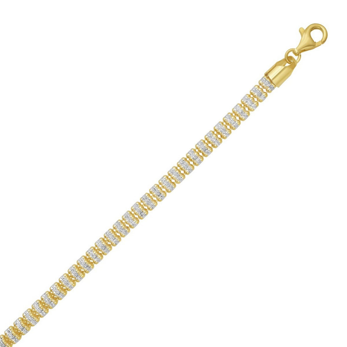 Sterling Silver with Gold Plated Ice Barrel Chain (5.00 mm)