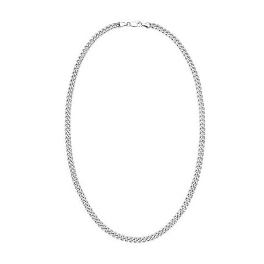 Sterling Silver Rhodium Plated Vintage Puffed Miami Cuban Chain (6.10 mm)