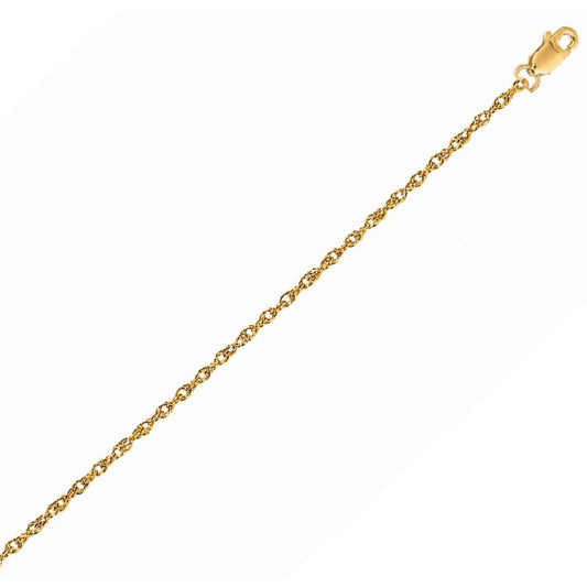14k Yellow Gold Machine Rope Chain (1.10 mm)