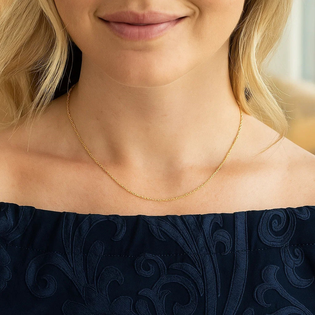 14k Yellow Gold Machine Rope Chain (1.10 mm)