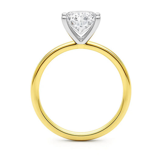 2 Carat Princess Lab Grown IGI G/VS1 Diamond Solitaire Ring in 10K Yellow Gold