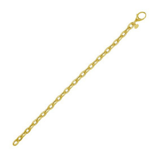 14K Yellow Gold Charm Lock Rolo Chain Necklace (5.10 mm)